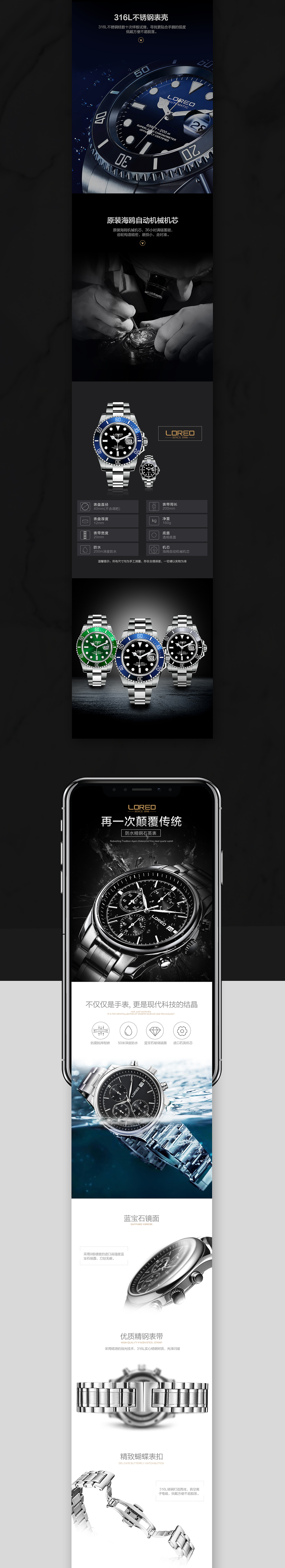 两款男士防水手表详情页（图ZMTQyNDExNDgw） - 电商 - 站酷设计师皎猫原创素材 - 站酷ZCOOL