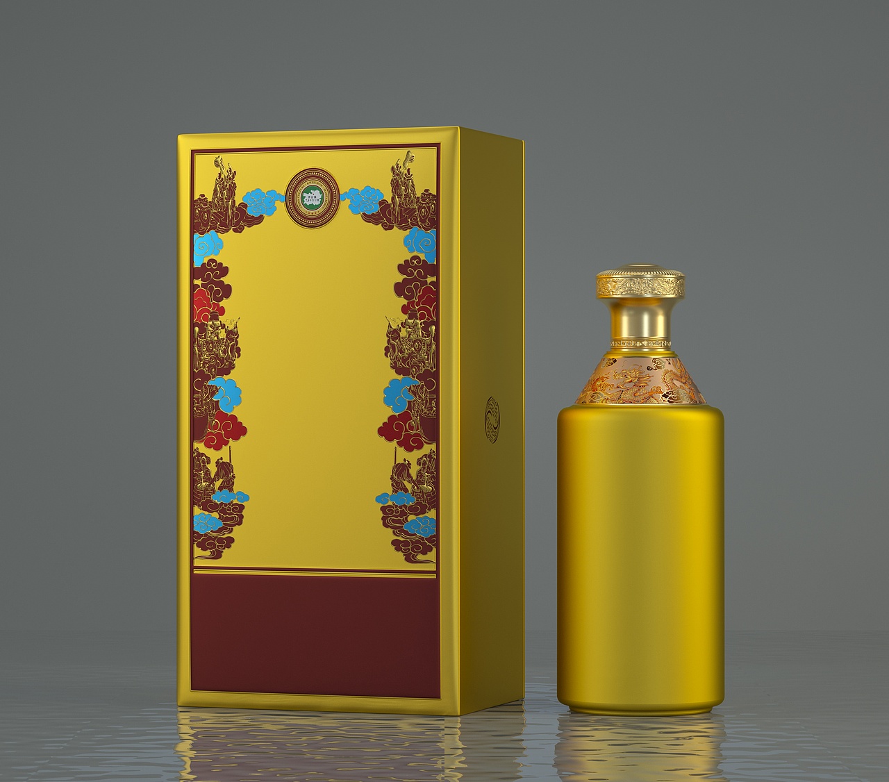 通用类定制酒盒(受上海凯丰印业委托,所做的渲染图)