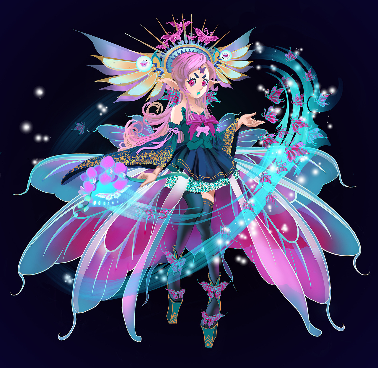 阴阳师蝴蝶精皮肤设计