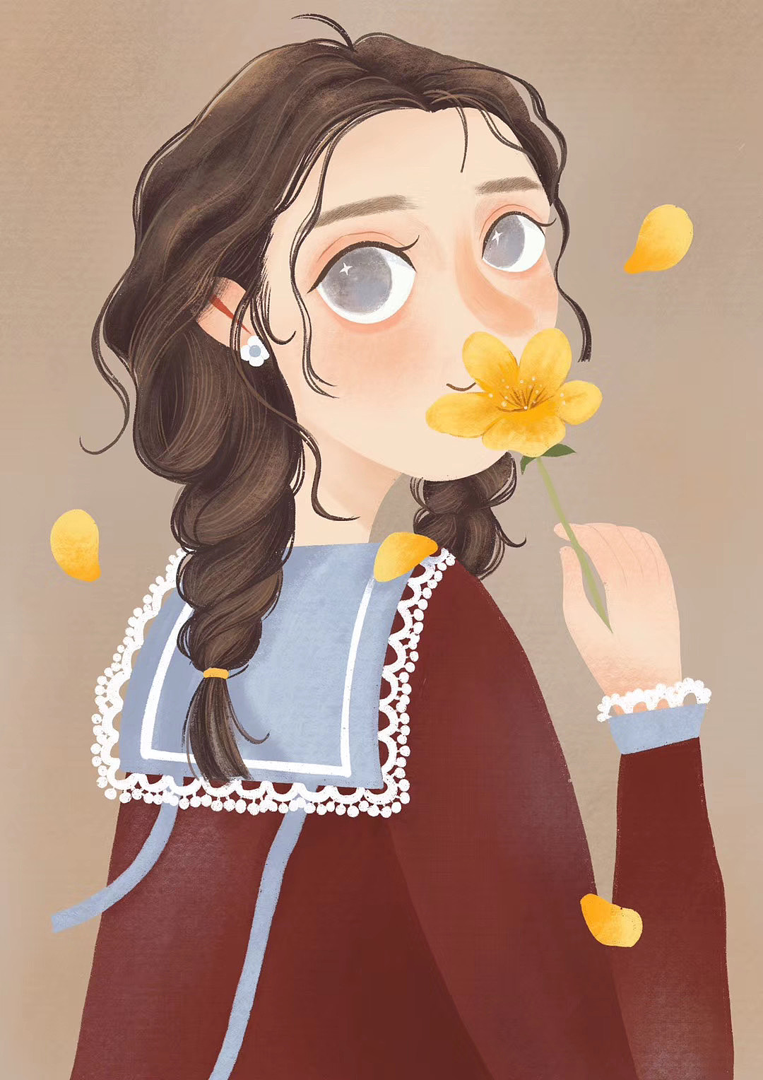 插画头像临摹练习（图ZMjAwMzU2Nzgw） - 创作习作 - 站酷设计师毛桃子呀原创素材 - 站酷ZCOOL