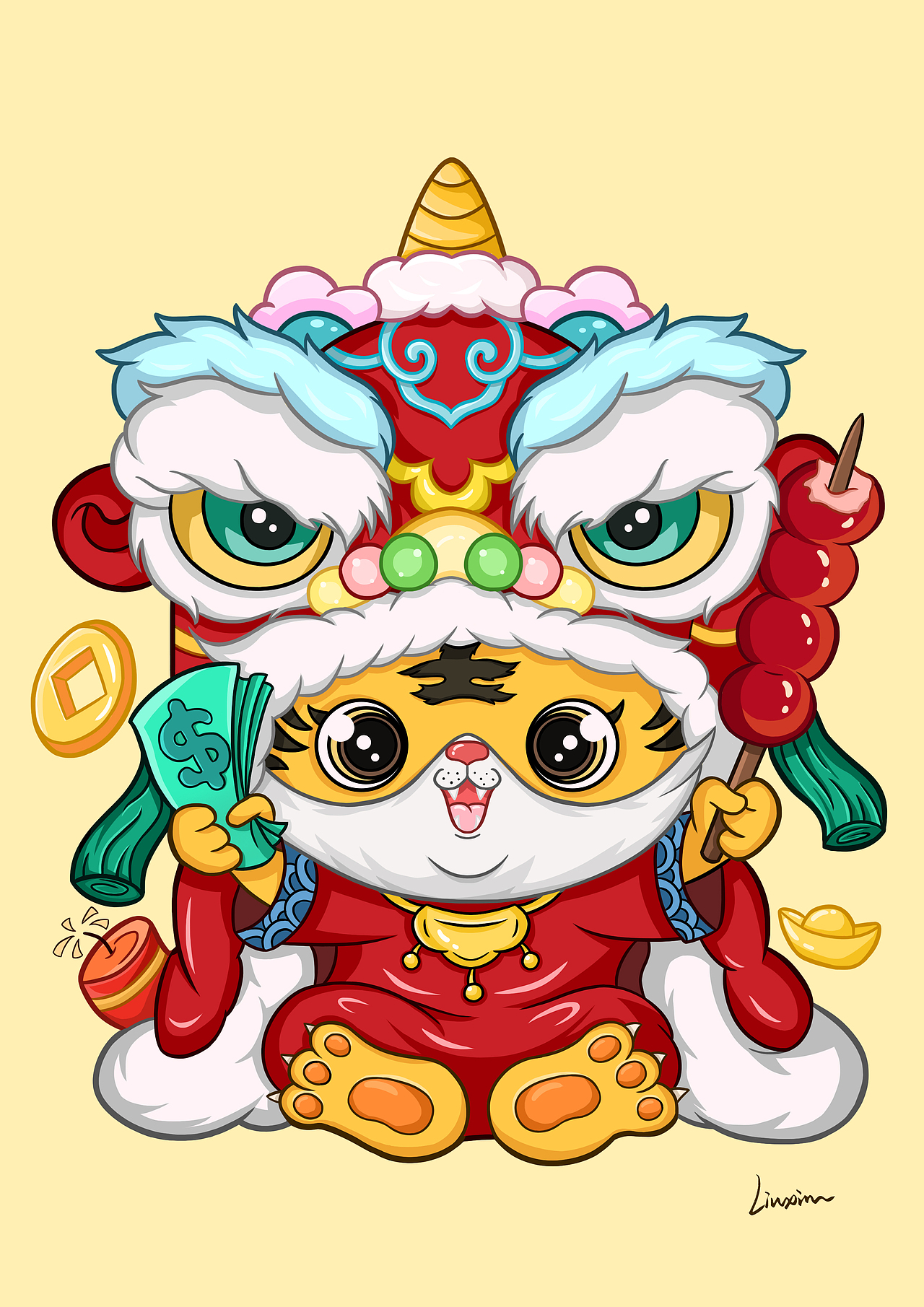 虎年插画练习（图ZMjgzMTAxODE2） - 商业插画 - 站酷设计师小馨子2020原创素材 - 站酷ZCOOL