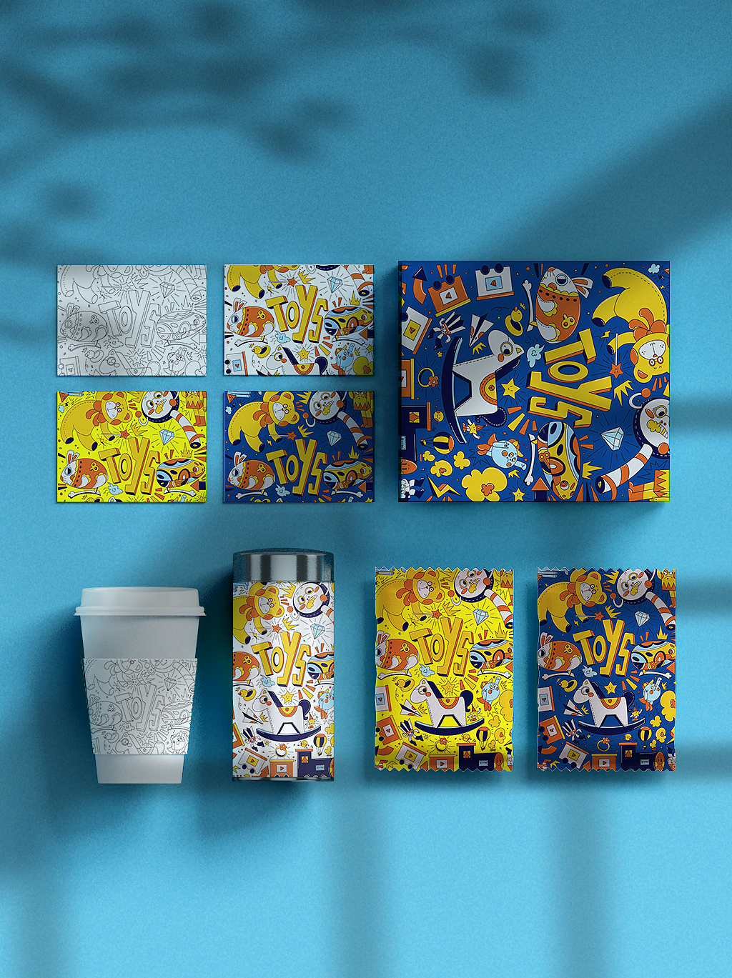 元素插画-玩具-咖啡杯包装插画礼品包装插画（图ZMjUwMTMxNDY4） - 商业插画 - 站酷设计师与喵插画原创素材 - 站酷ZCOOL