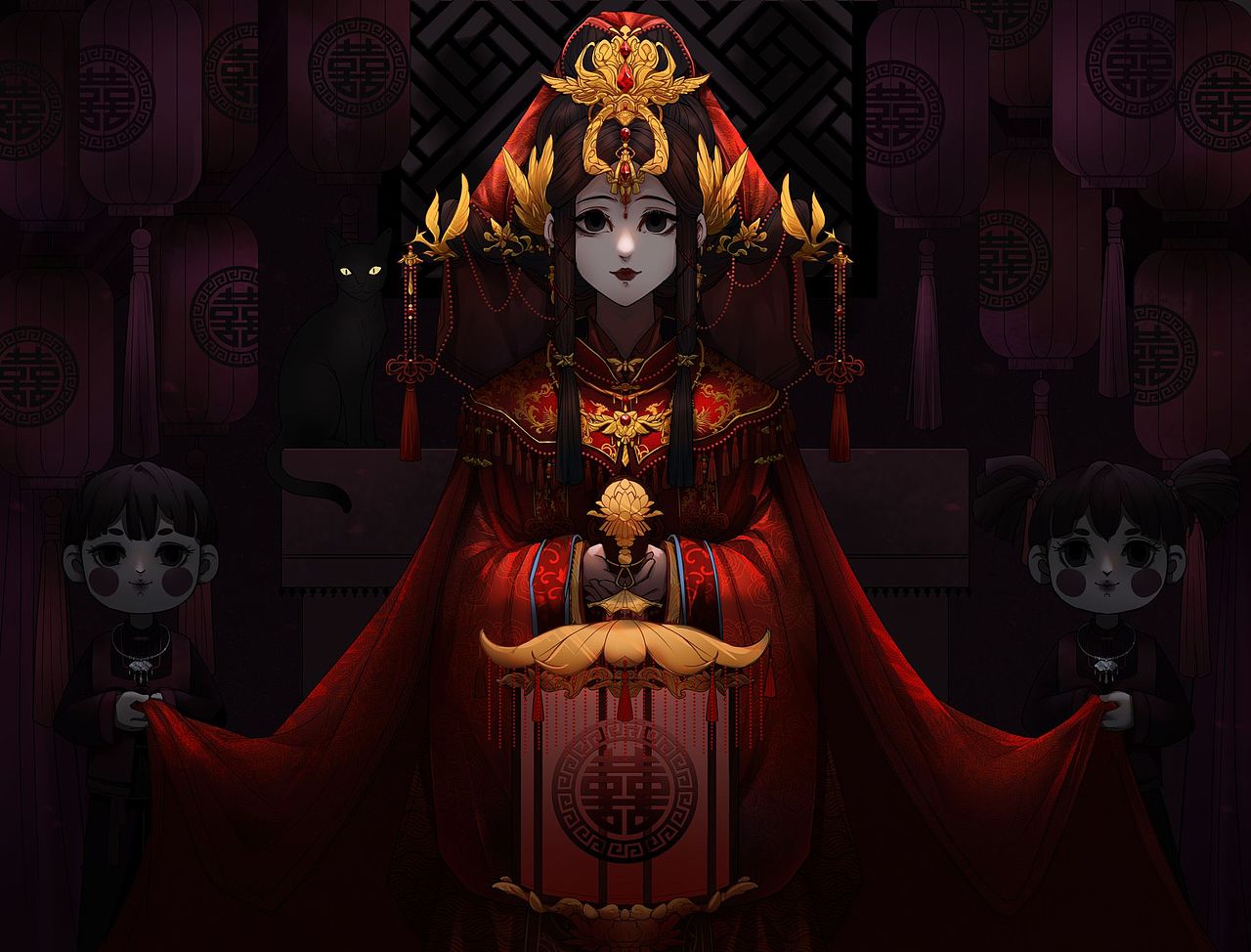 鬼女出嫁（图ZMzI3MTgwMDQ4） - 商业插画 - 站酷设计师超黑猫警长原创素材 - 站酷ZCOOL