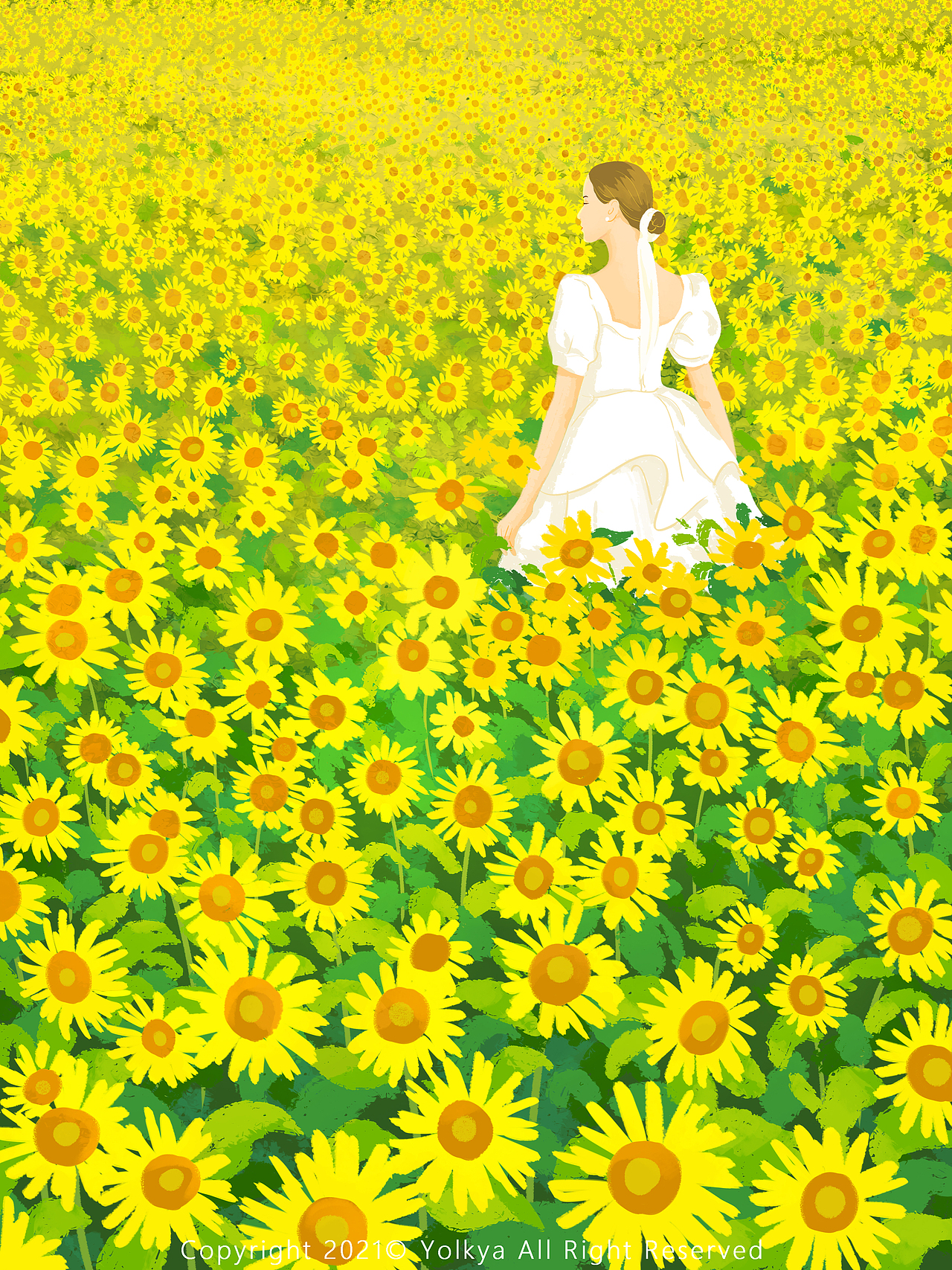 少女与花（合集）（图ZMjU4MTY5NDg4） - 艺术插画 - 站酷设计师Yolkya原创素材 - 站酷ZCOOL