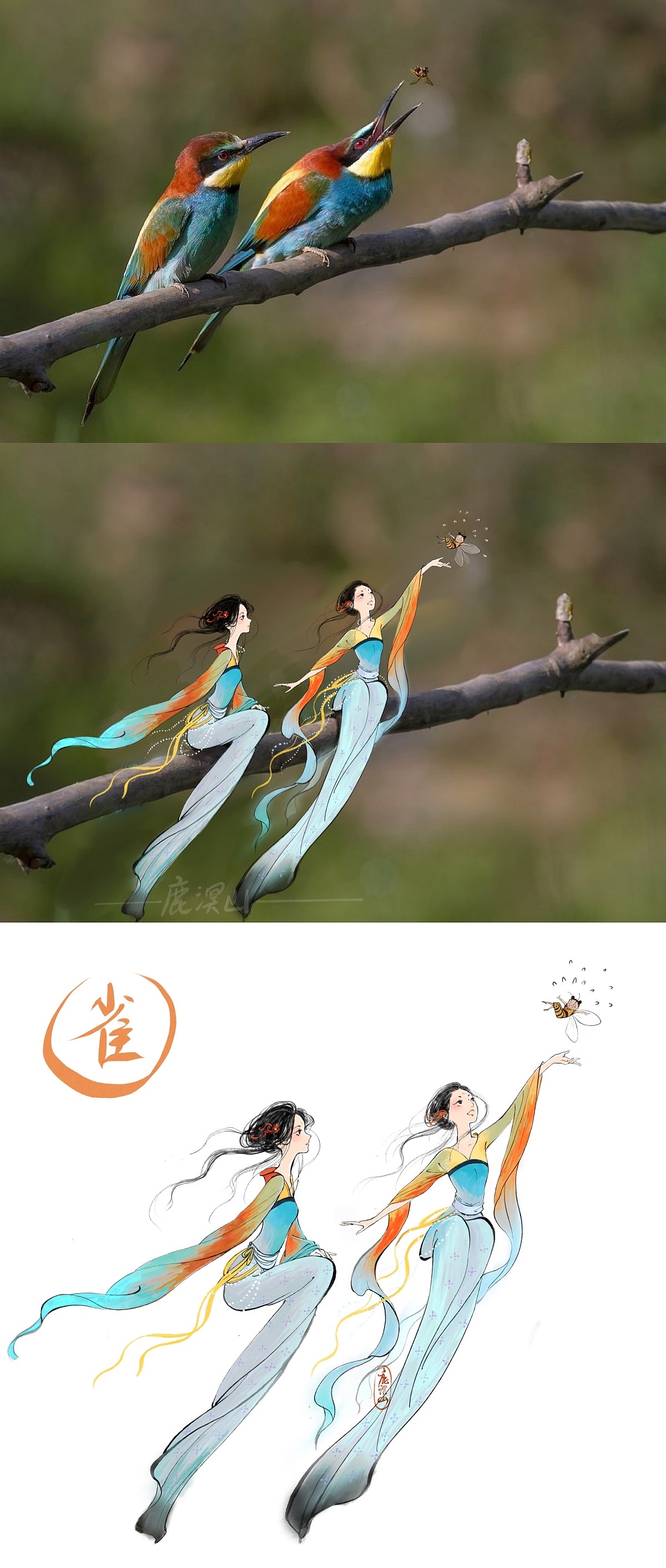 小鸟拟人系列（图ZMjc4NzgzMDA4） - 商业插画 - 站酷设计师鹿溟山原创素材 - 站酷ZCOOL