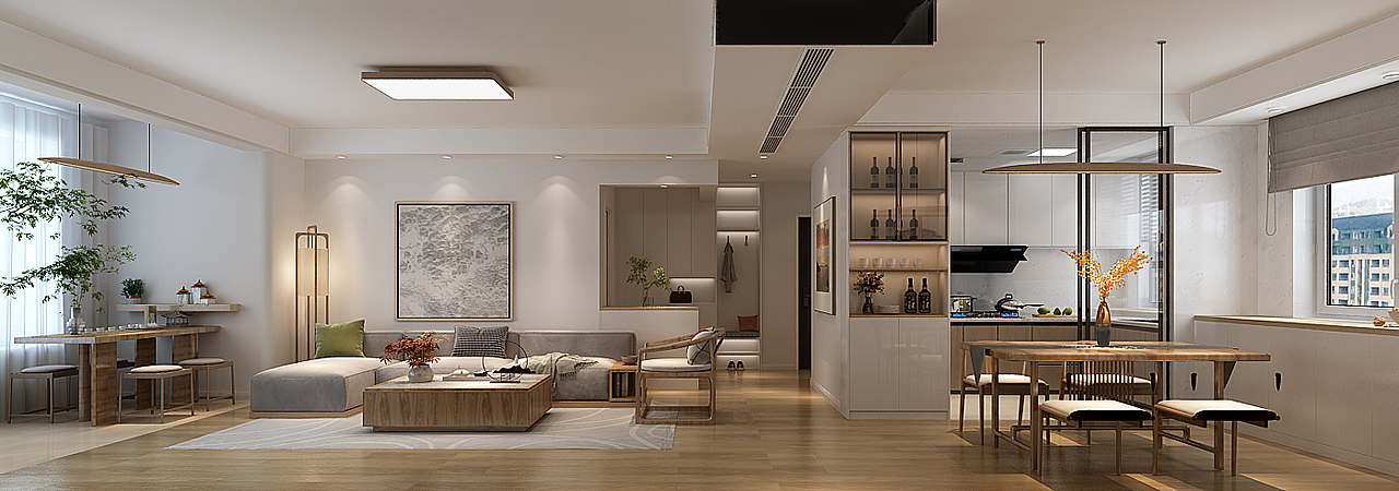 济南市中区公园九里160平原木宜居风格装修案例（图ZMjc1MzI4MzUy） - 家装设计 - 站酷设计师万泰谢佳乐1997原创素材 - 站酷ZCOOL