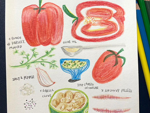手绘食谱Vol.32 Stuffed Peppers