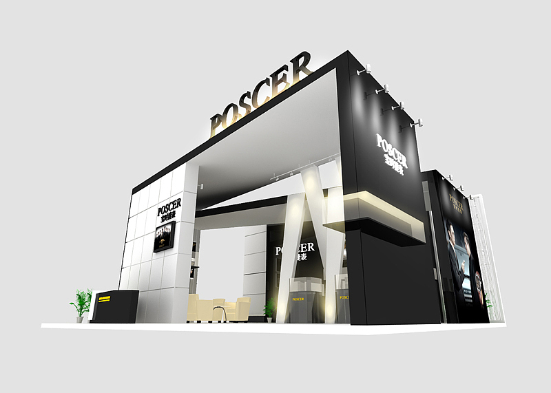 M造型的钟表展位