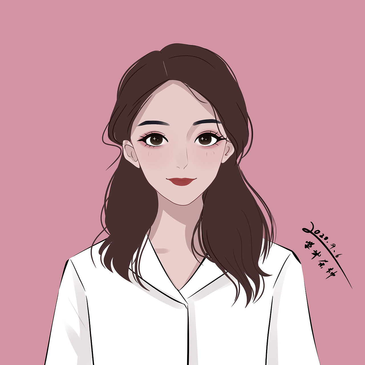 手绘头像插画简单板绘可爱头像