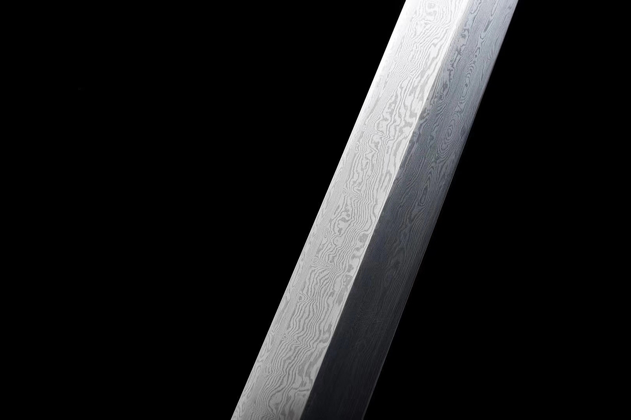 妖刀  t10钢烧刃  牛角细鞘白铜装自炼玉钢 明代兽首饕餮剑复刻韩国剑