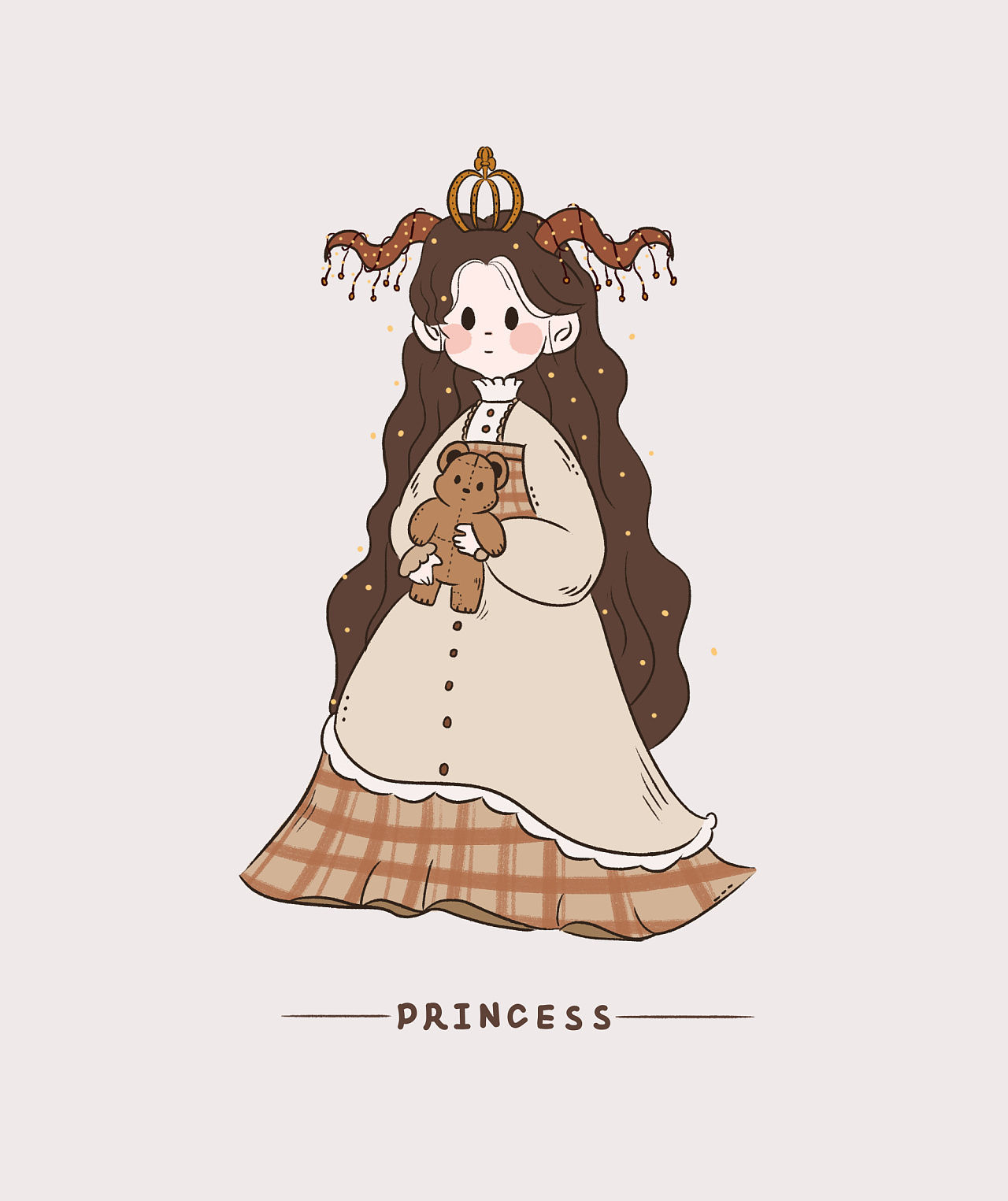 原创插画/可爱复古小女孩