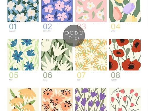 024-9款北欧风情花碎花潮流花