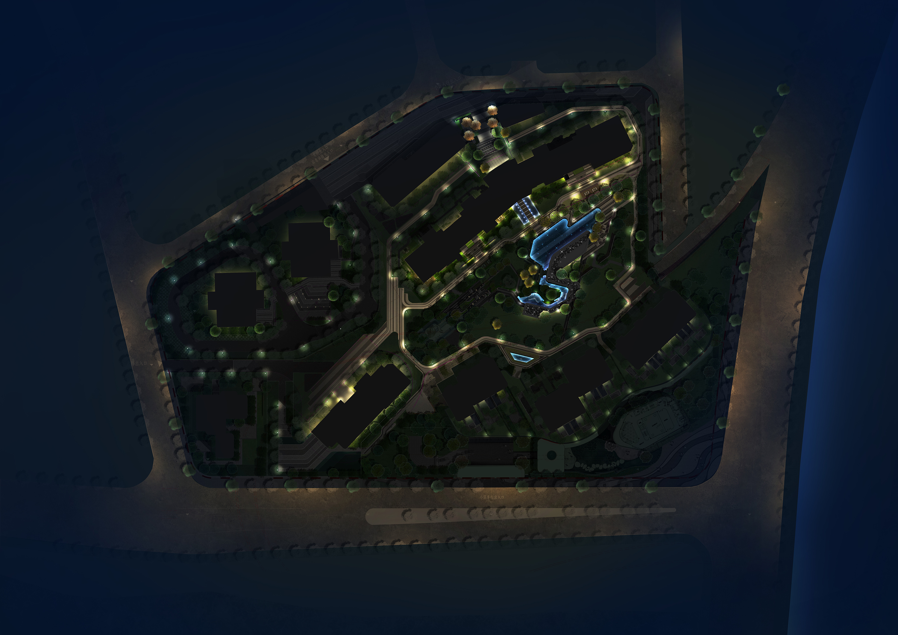 照明设计 夜景彩平图