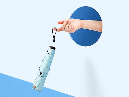 雨伞拍摄，创意图
