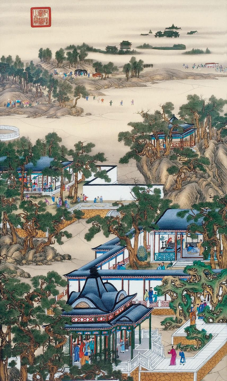 郎世宁 十二月圆明园行乐图（图ZNTI2MjEwMjA=） - 绘画 - 站酷设计师koolgool原创素材 - 站酷ZCOOL