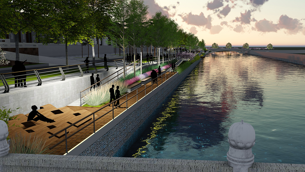 某文旅项目滨水河道景观设计lumion效果图