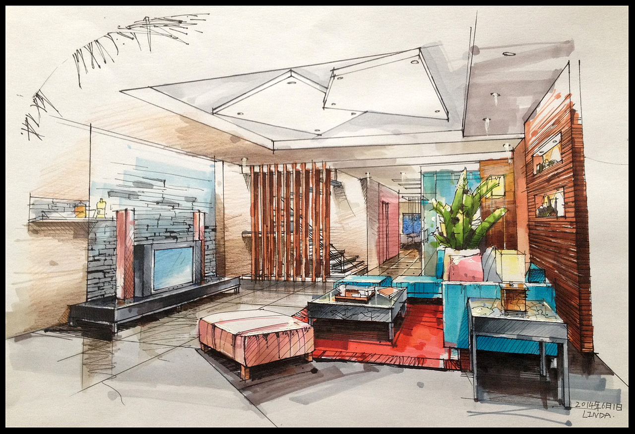 手绘效果图临摹