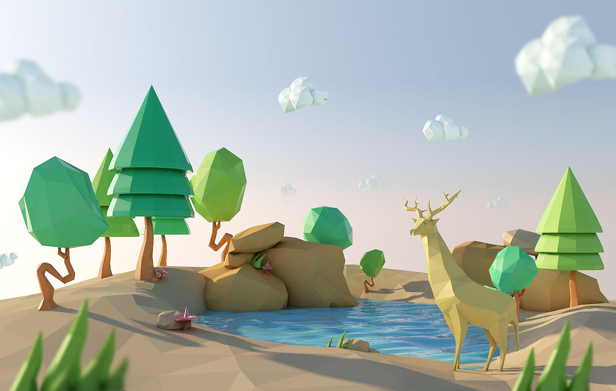 C4D 多边形建模（图ZNTMwOTQyNDg=） - 场景 - 站酷设计师巧匠小丑原创素材 - 站酷ZCOOL