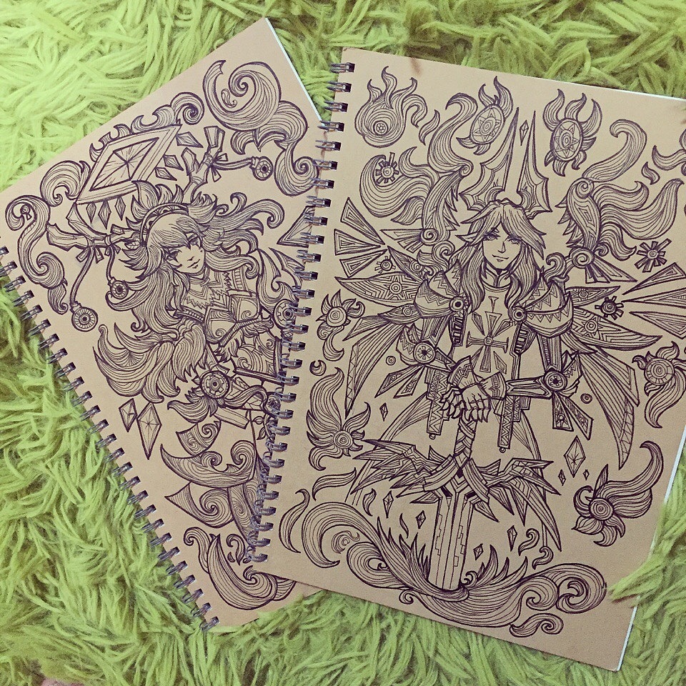 自己练习兼放松时做的一些布袋卡片和笔记本（图ZODA5NTYxNTY=） - 艺术插画 - 站酷设计师starkiller原创素材 - 站酷ZCOOL