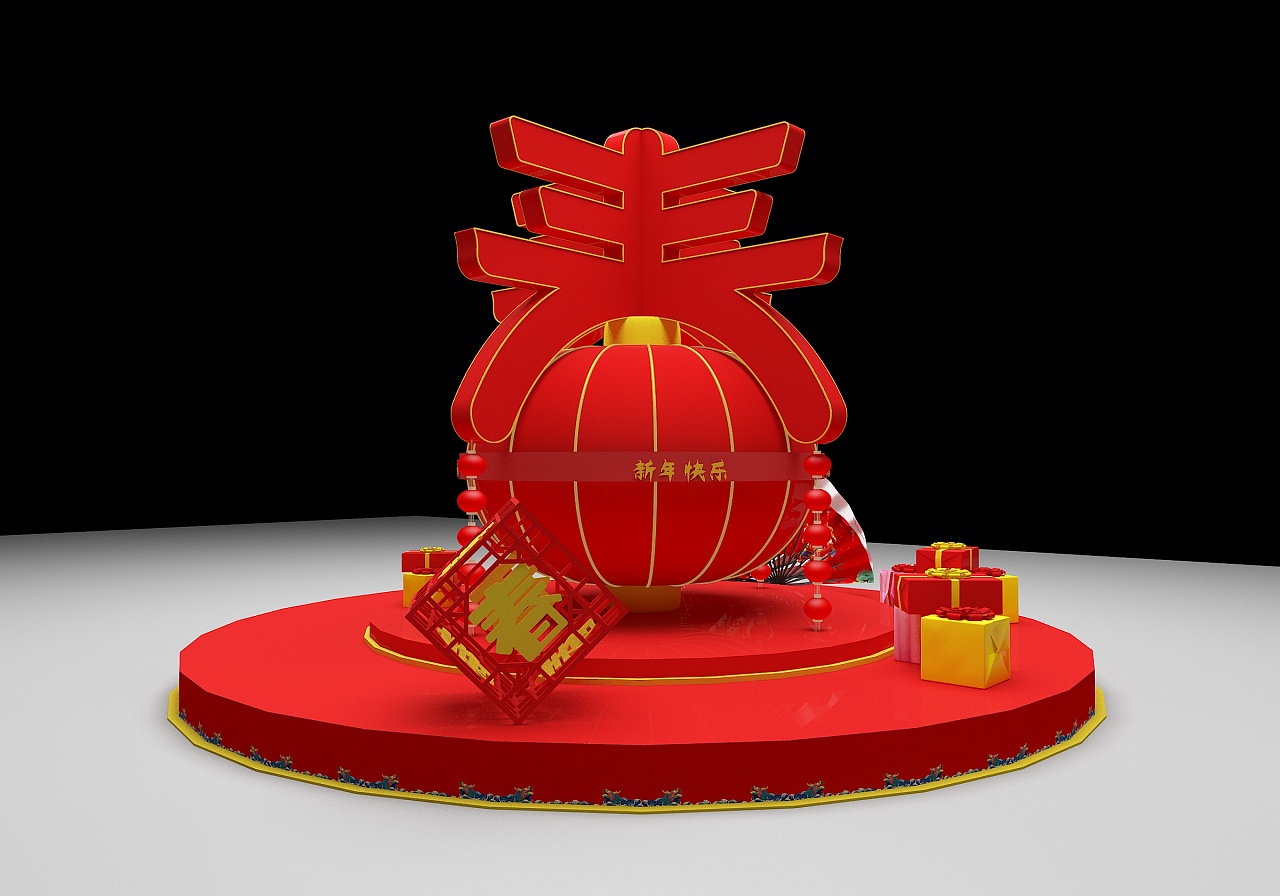 3d新年灯笼