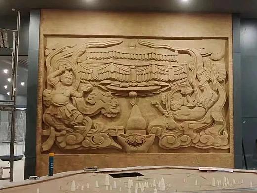上海展览馆大厅浮雕设计公司