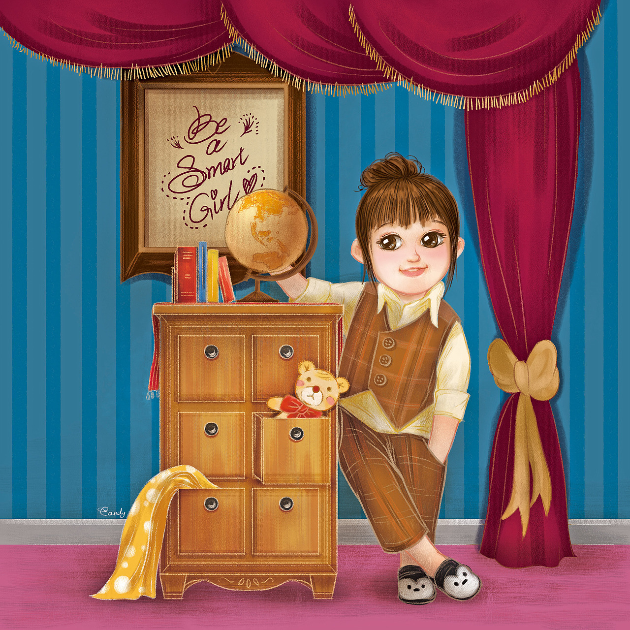 英伦主题人物插画