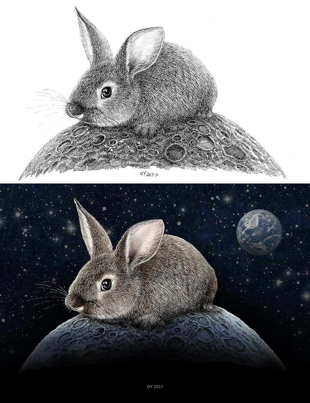 中秋节创作【月兔】