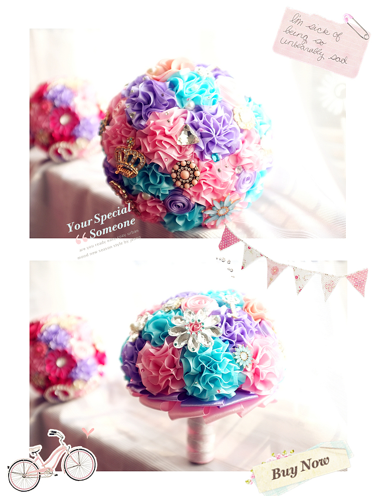 马卡龙色系列手捧花