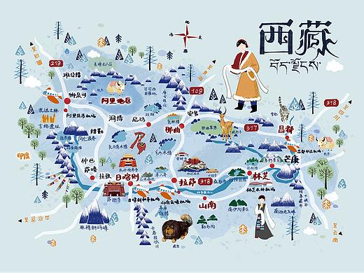 西藏手绘地图文创产品