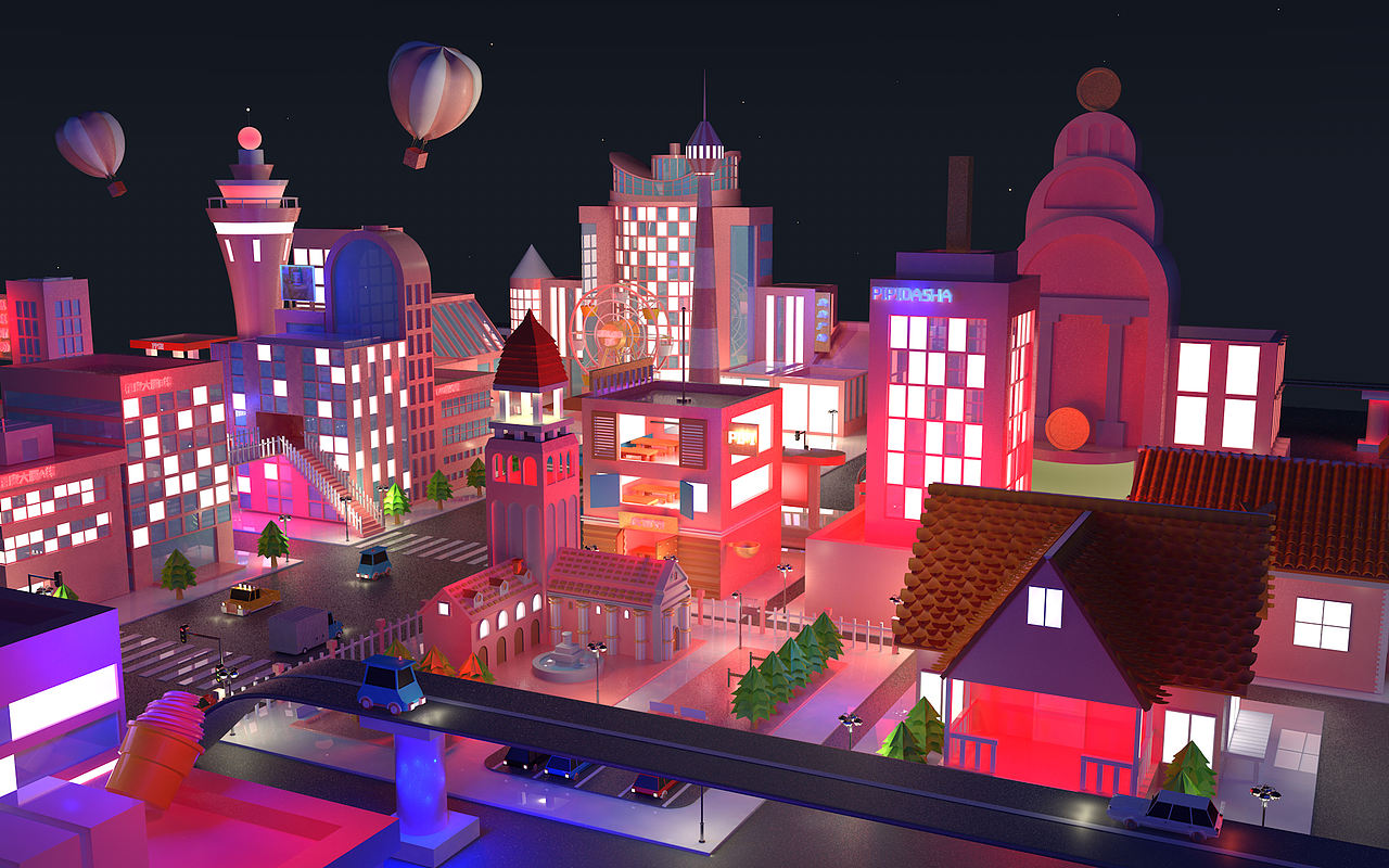 一个小城市建模练习（图ZMTE3MTg4MzA4） - 场景 - 站酷设计师橡皮小伙子原创素材 - 站酷ZCOOL