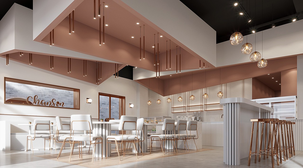 甜品店|空间|商业空间设计|梅琳哎_原创作品-站酷zcool