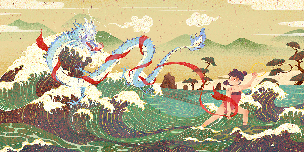 哪吒闹海（图ZMjY5NjQyNzIw） - 绘本 - 站酷设计师JUN君W原创素材 - 站酷ZCOOL