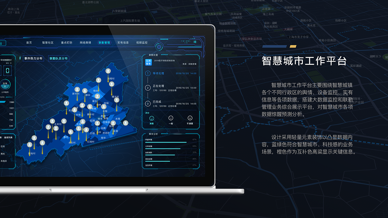 智慧城市大屏可视化设计|ui|软件界面|两颗小金橘 - 原创作品 - 站酷