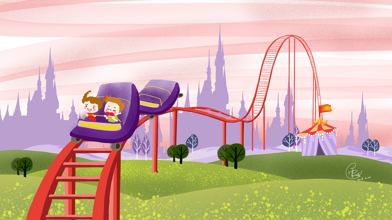 扁平风童趣游乐场系列