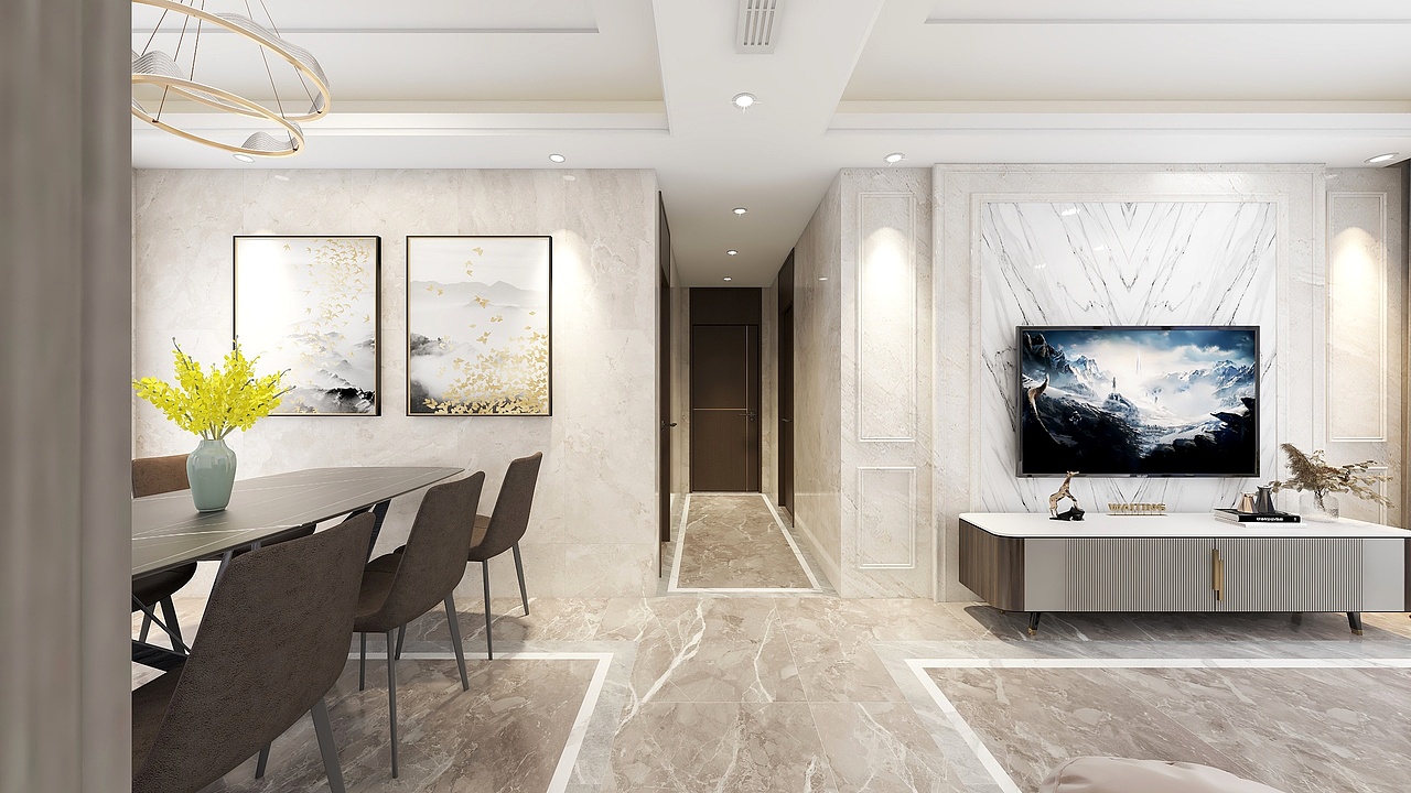 深圳装修:荔景山色,现代简约风的家,玄关就够亮眼!