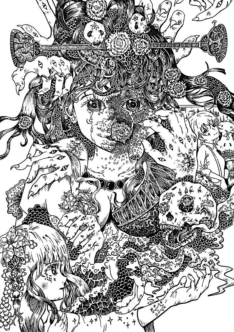 2023年针管笔插画手绘展示《万物生长》（图ZMzM5Nzc1NzY4） - 艺术插画 - 站酷设计师太阳能饼干原创素材 - 站酷ZCOOL