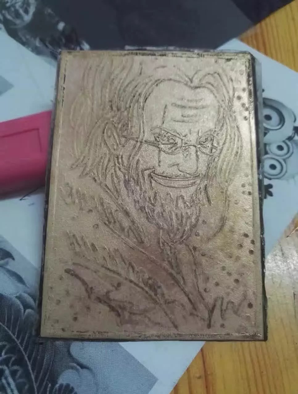 手工蚀刻铜板海贼王冥王雷利