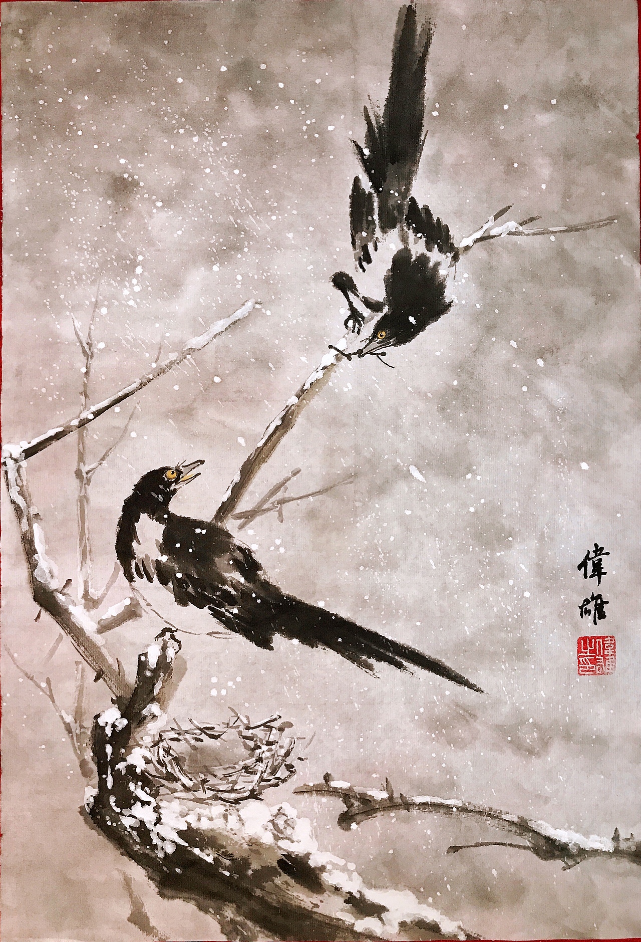 《双喜图》（图ZMjg0MjY3MDE2） - 绘画 - 站酷设计师Z66182399原创素材 - 站酷ZCOOL