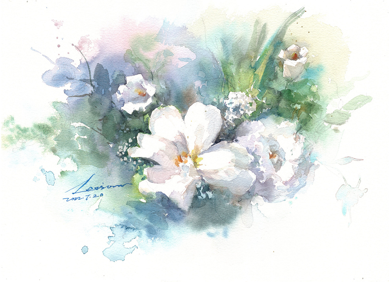 白色色调的花卉