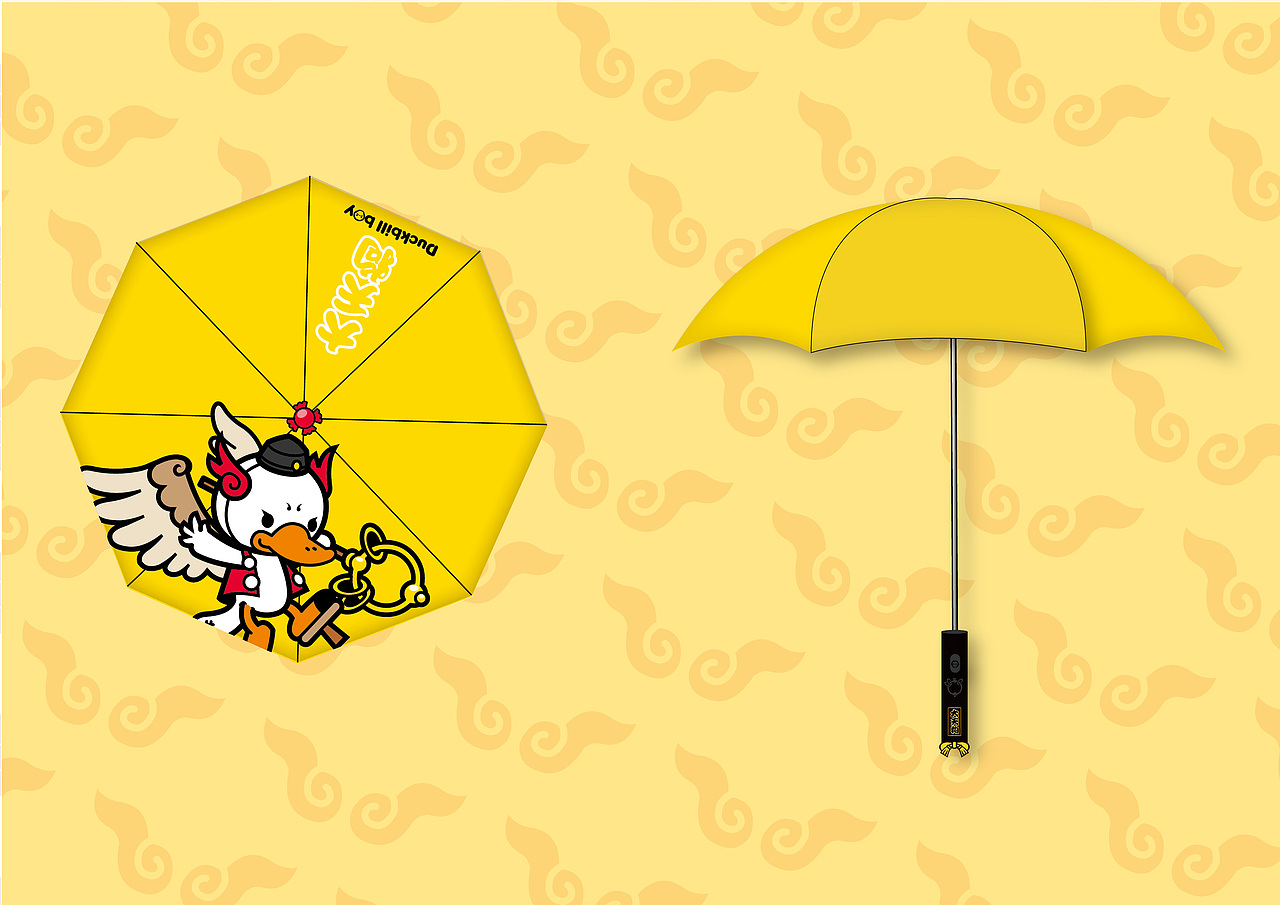 鸭嘴兽男孩雨伞设计