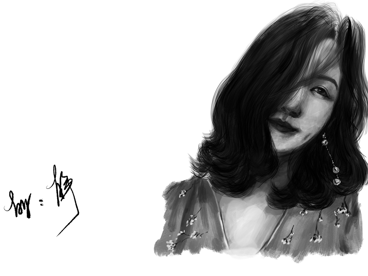 女鬼静出现了。。。哈哈哈，视频左边是风格参考图。当时看到那副手绘，喜欢那个笔触感，就想到以前学人体结构的时候。然后发现自己已经完全忘记结构啊肌肉啊什么的了～所以画来试下。。然后就画了个女鬼。（自己开心就好）