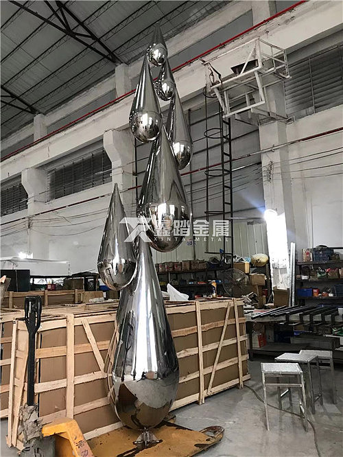 城市现代风雕塑设计——不锈钢雕塑水浪意境水景小品