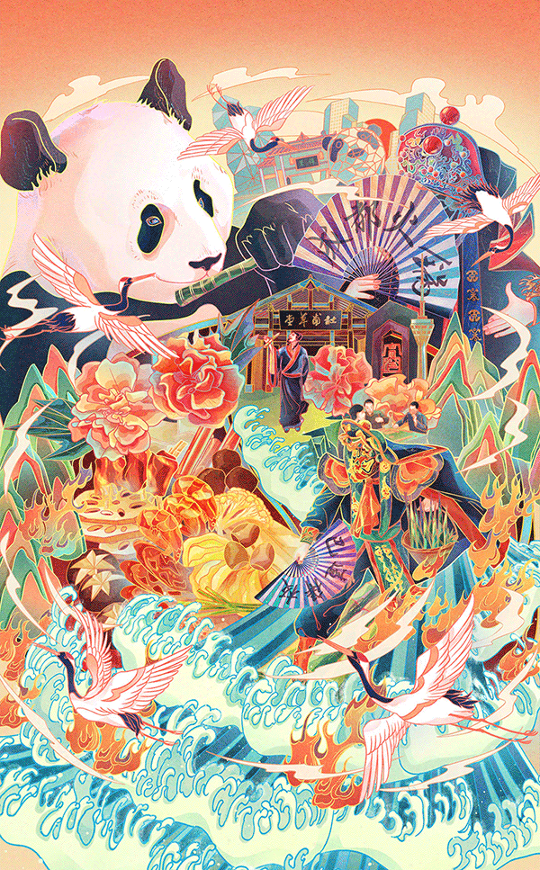 国风国潮插画-美食成都火锅主题及非遗油纸伞主题（图ZMjgyMTY2NTcy） - 商业插画 - 站酷设计师知之一原创素材 - 站酷ZCOOL
