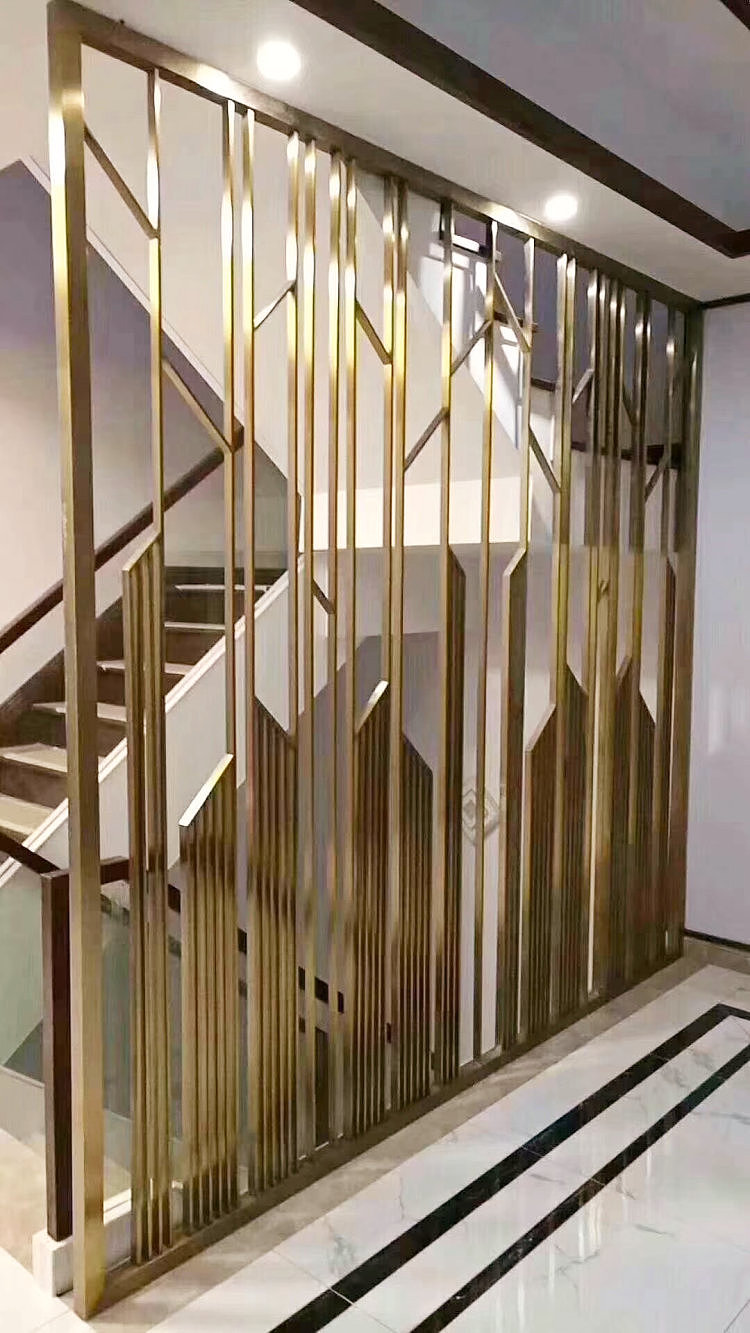 拉丝仿铜不锈钢屏风花格