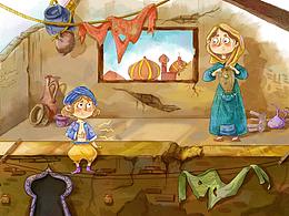 水彩风格儿童插画-水彩