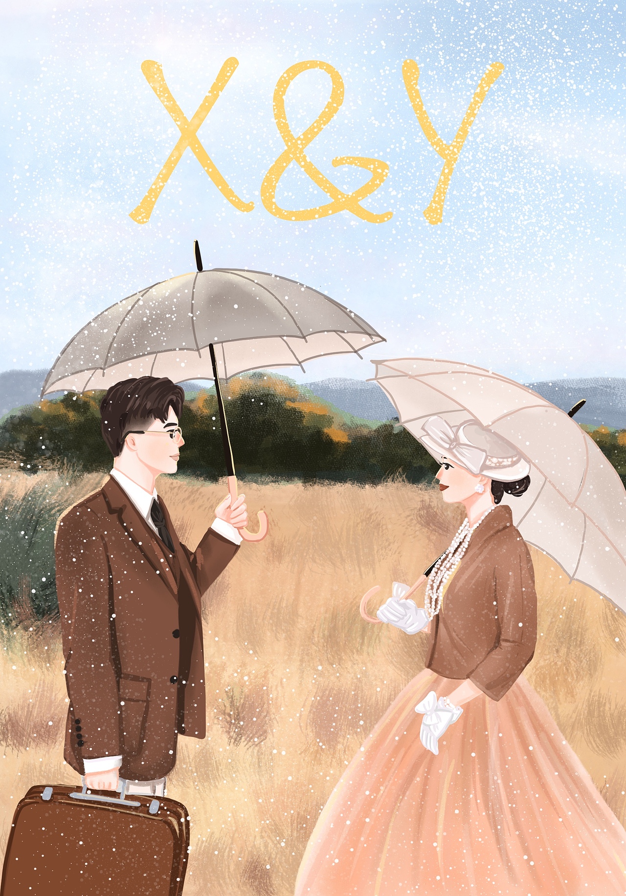 婚纱转插画,婚礼请柬订制封面分享