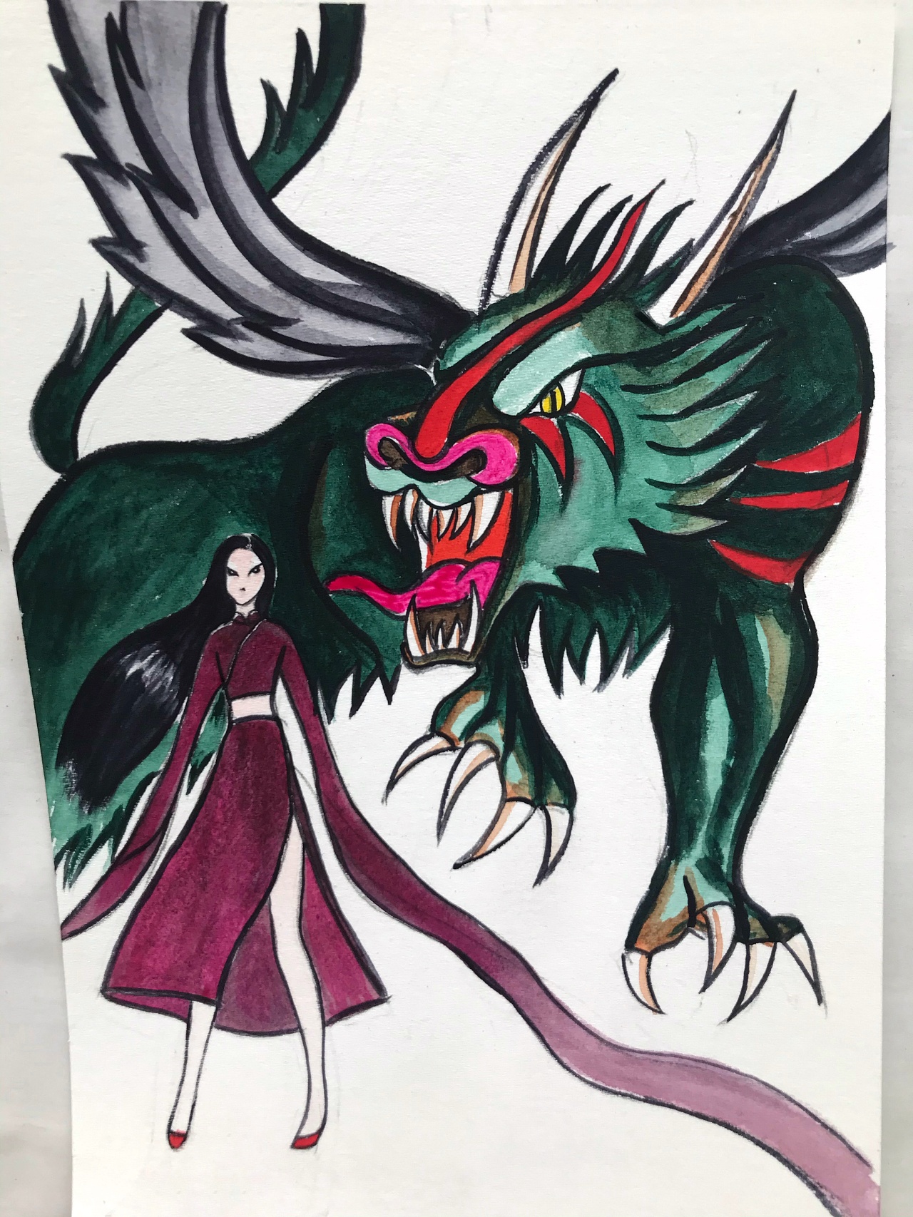 山海经之穷奇,喜食人,颠倒黑白,奖恶惩善;又是大傩十二神中食蛊的逐疫