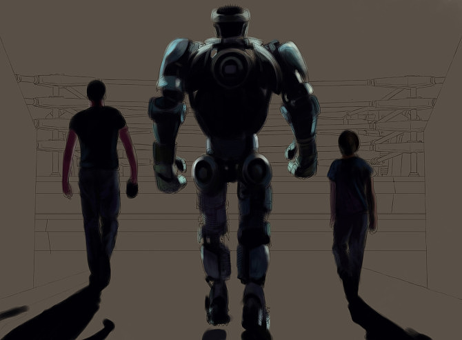 PS手绘教程：铁甲钢拳 海报（图ZNTg3NTc3Mg==） - 创作习作 - 站酷设计师野孩子涂鸦原创素材 - 站酷ZCOOL