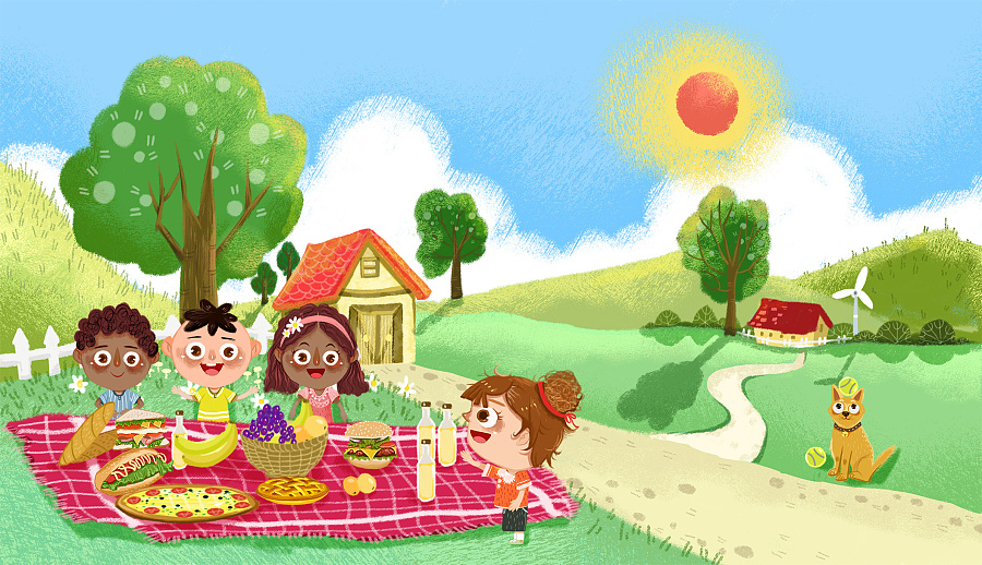 春游野餐记|儿童插画|插画|angela初心 - 原创设计作品 - 站酷 (zcool