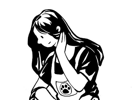 可爱黑白插画人物